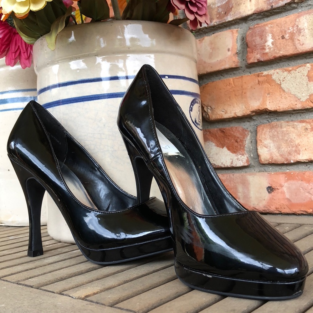 City Streets black faux pat leather Mimi platform